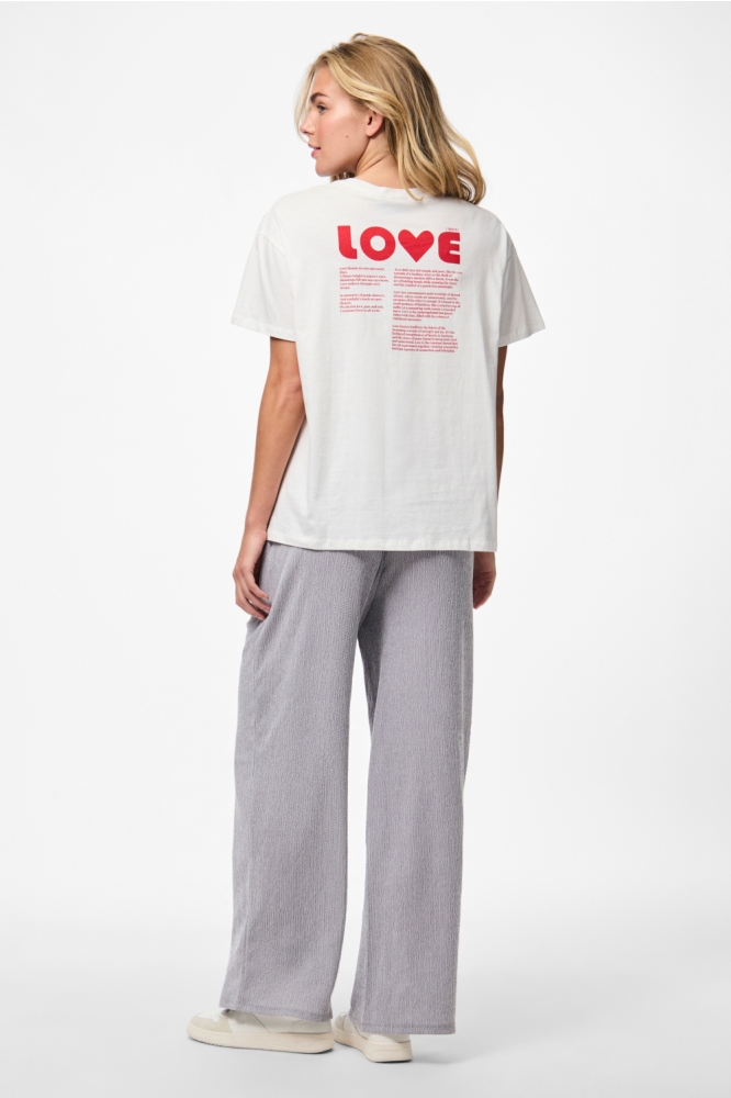 PCJINDLE SS PRINTED T-SHIRT JRS BC 17159292 BRIGHT WHITE/LOVE